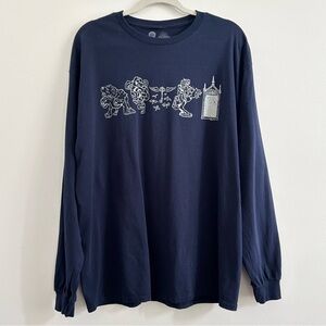 Harry Potter Wizarding World Long Sleeve Graphic Tee in Navy Blue size X-Large